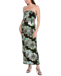 Milly Orion Velvet Floral Sequins Maxi Dress