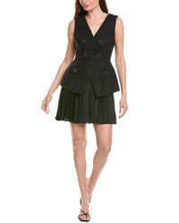 Milly Boucle Mixed Media Mini Dress