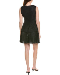 Milly Boucle Mixed Media Mini Dress