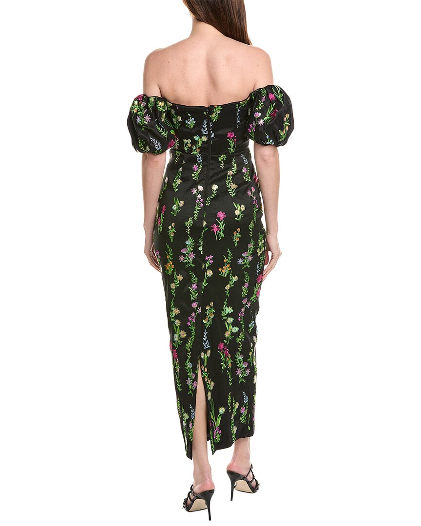 Milly Nira Bloom Embroidery Off The Shoulder Maxi Dress