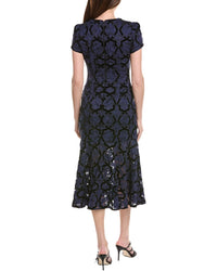Milly Tahlia Velvet Flock Lace Maxi Dress
