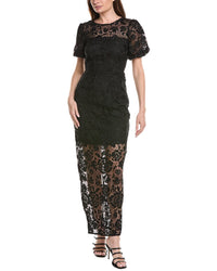 Milly Yasmin Long Rose Mosaic Maxi Dress