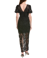 Milly Yasmin Long Rose Mosaic Maxi Dress