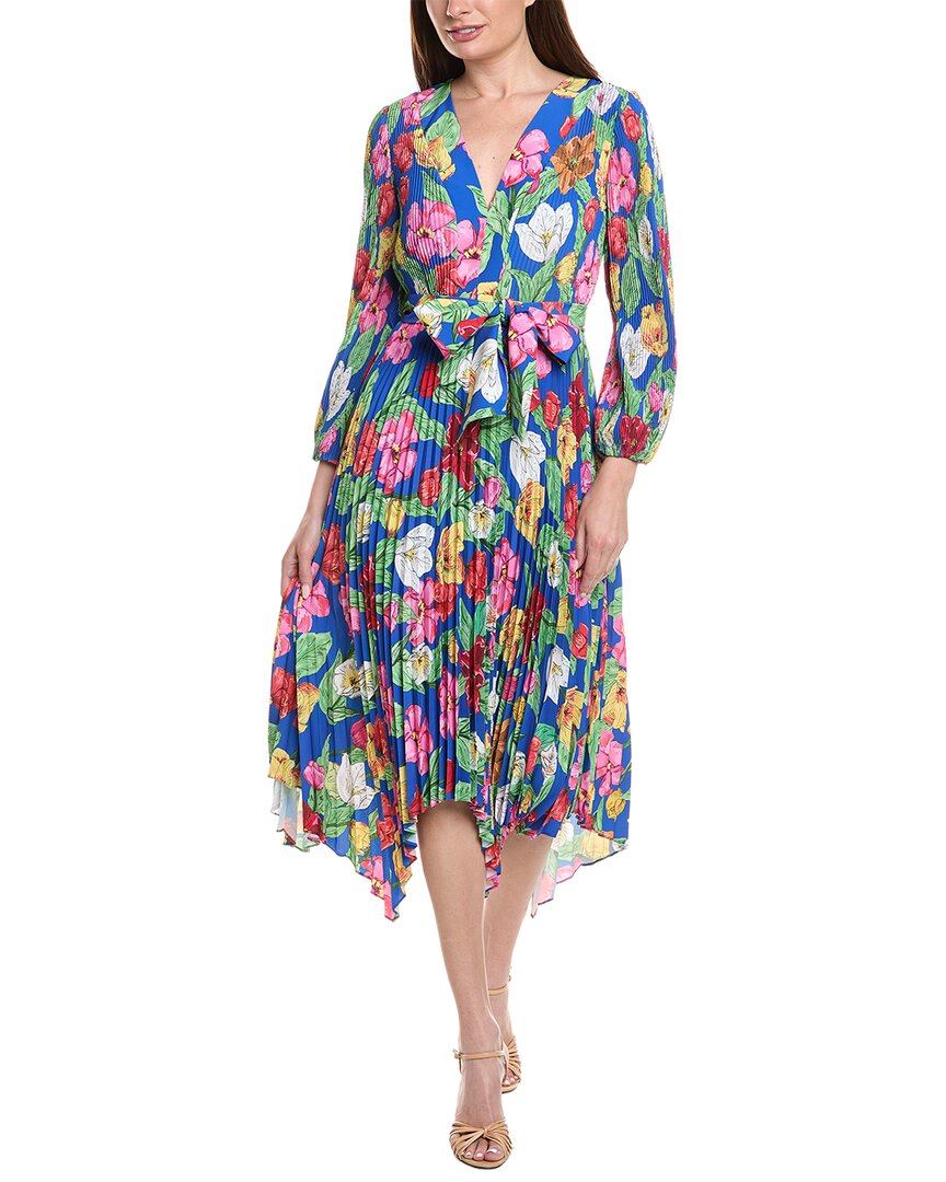 Milly Liora Tulip Rosette Pleated Midi Dress