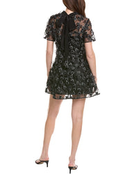 Milly Susie Clover Bow Organza Silk-Blend Tunic Dress