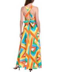 Milly Catarina Multi Stripe Poplin Maxi Dress