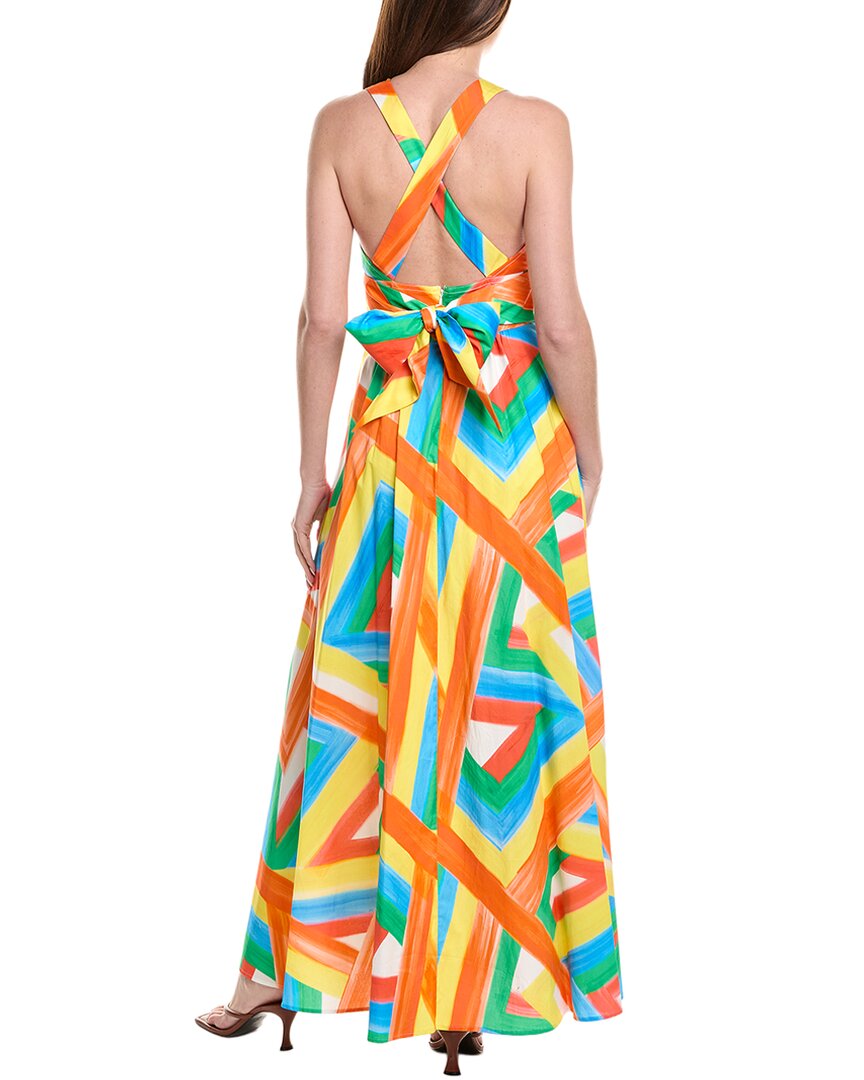 Milly Catarina Multi Stripe Poplin Maxi Dress