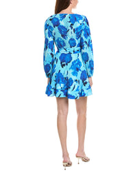 Milly Liv Blurred Blossom Pleated Mini Dress