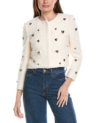 Milly Pheobe Heart Applique Wool-Blend Jacket