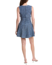 Milly Shelby Pinstripe Knit Flare Dress