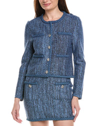 Milly Shayne Pinstripe Knit Cardigan