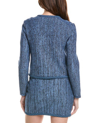 Milly Shayne Pinstripe Knit Cardigan