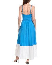 Milly Cami Knit Poplin Blocked Maxi Dress