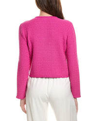Milly Sade Glitter Textured Wool-Blend Cardigan