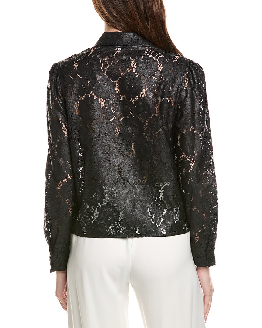 Milly Arlo Textured Lace Button Down Shirt