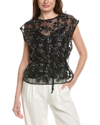Milly Ryan Clover Bow Organza Top