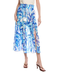 Milly Jem Under The Sea Tiered Chiffon Midi Skirt
