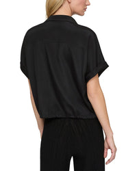 Lafayette 148 New York Silk-Blend Zip Front Blouse