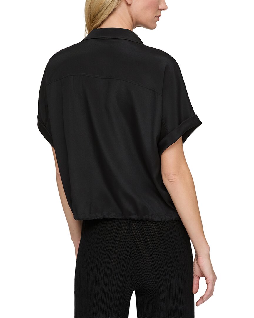 Lafayette 148 New York Silk-Blend Zip Front Blouse