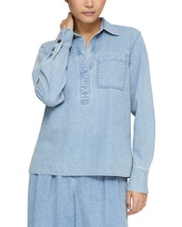 Lafayette 148 New York Patch Pocket Popover Shirt