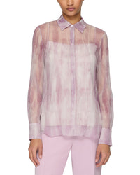 Lafayette 148 New York Scottie Silk Blouse With Cami
