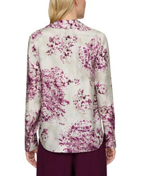 Lafayette 148 New York Scottie Notch Collar Silk Blouse
