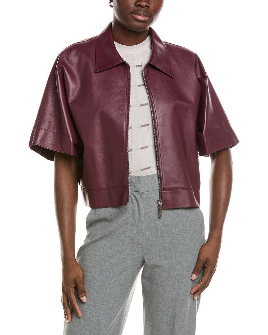 Lafayette 148 New York Zip Front Cropped Linen Jacket