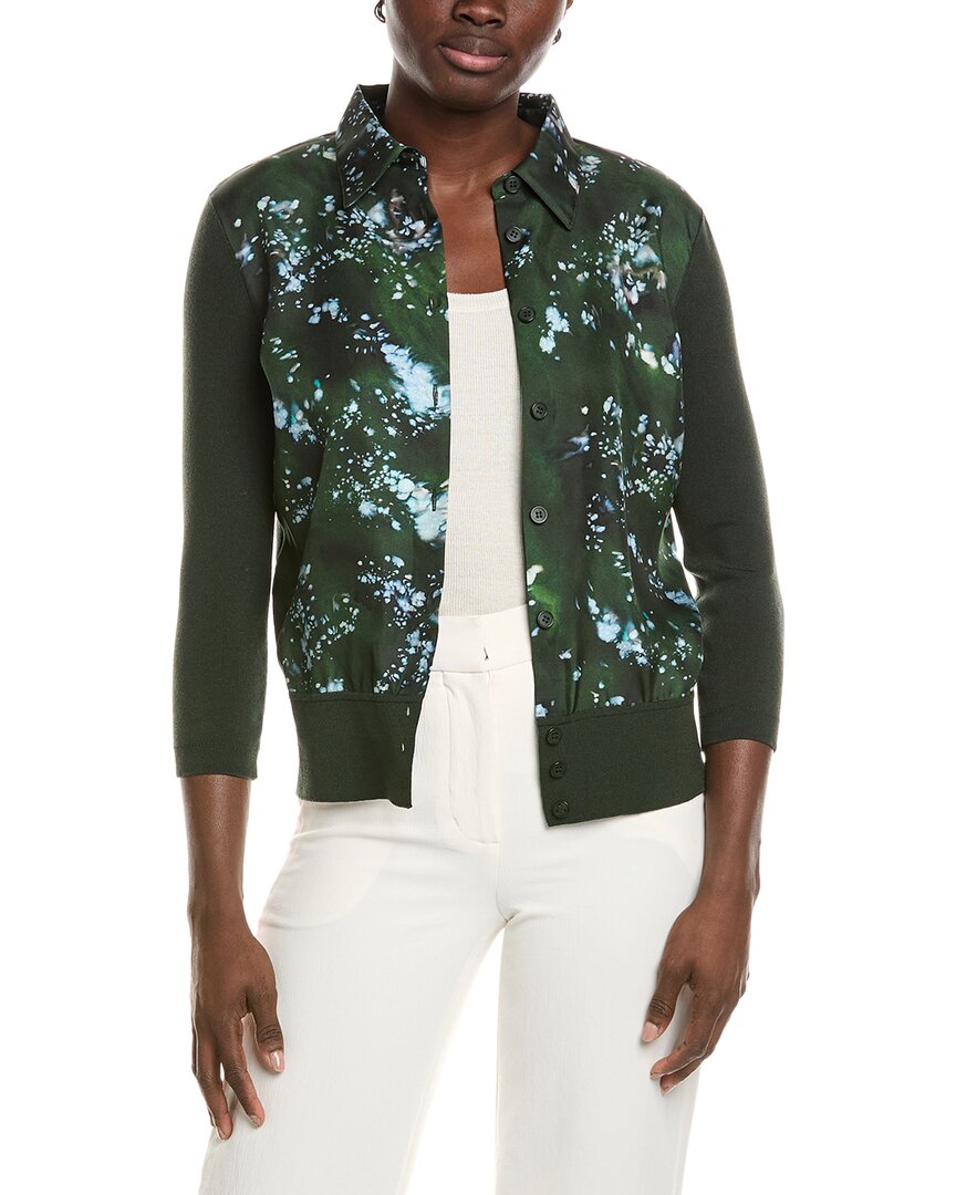 Lafayette 148 New York Collared Button Front Cardigan