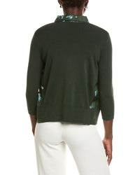 Lafayette 148 New York Collared Button Front Cardigan