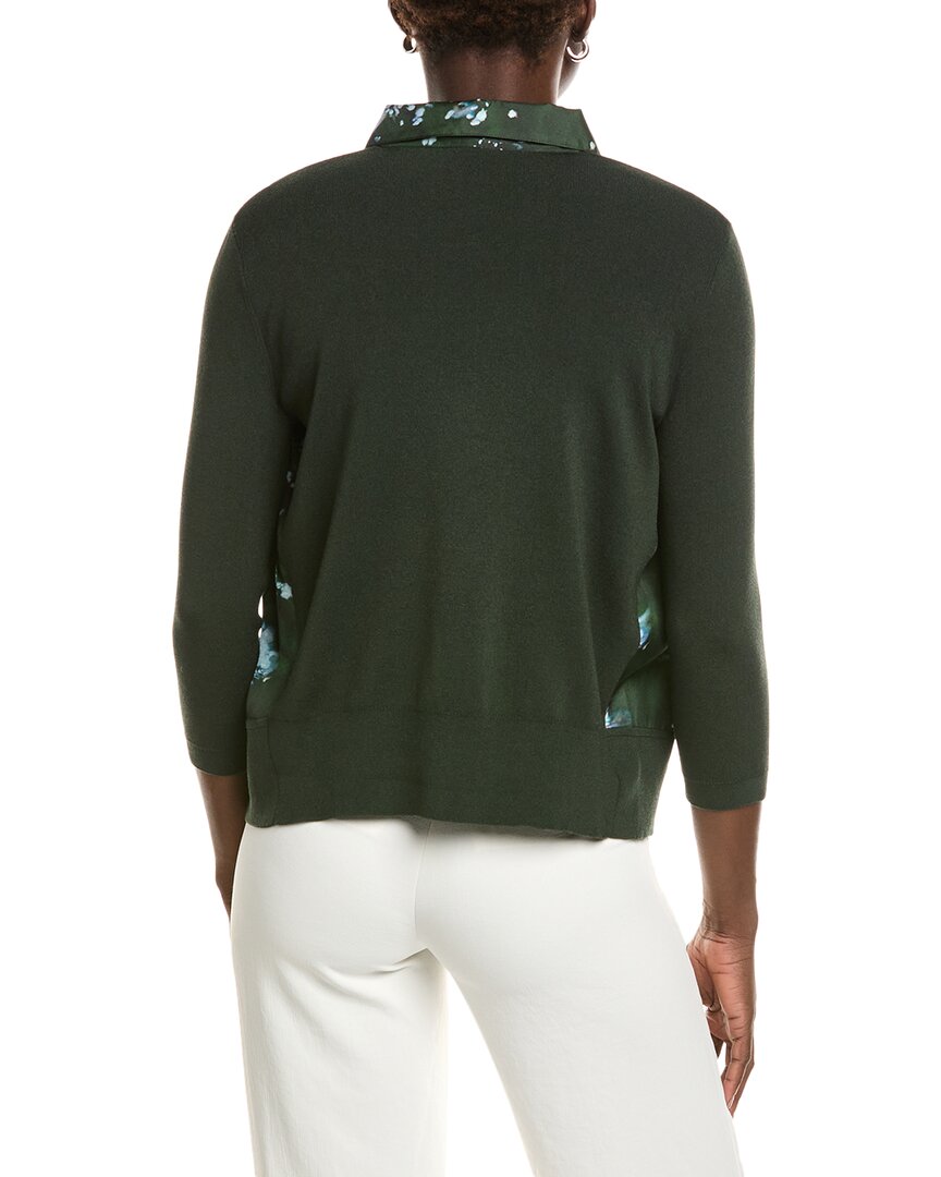 Lafayette 148 New York Collared Button Front Cardigan