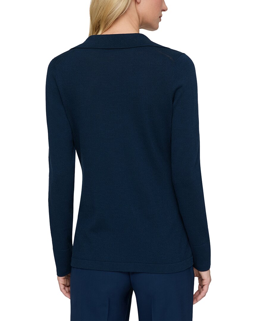 Lafayette 148 New York Button Front Silk-Blend Polo Cardigan