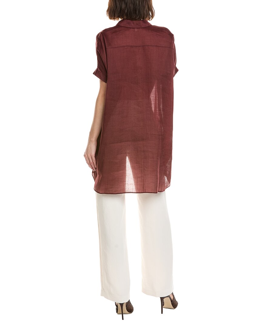 Lafayette 148 New York Oversized Short Sleeve Shirt