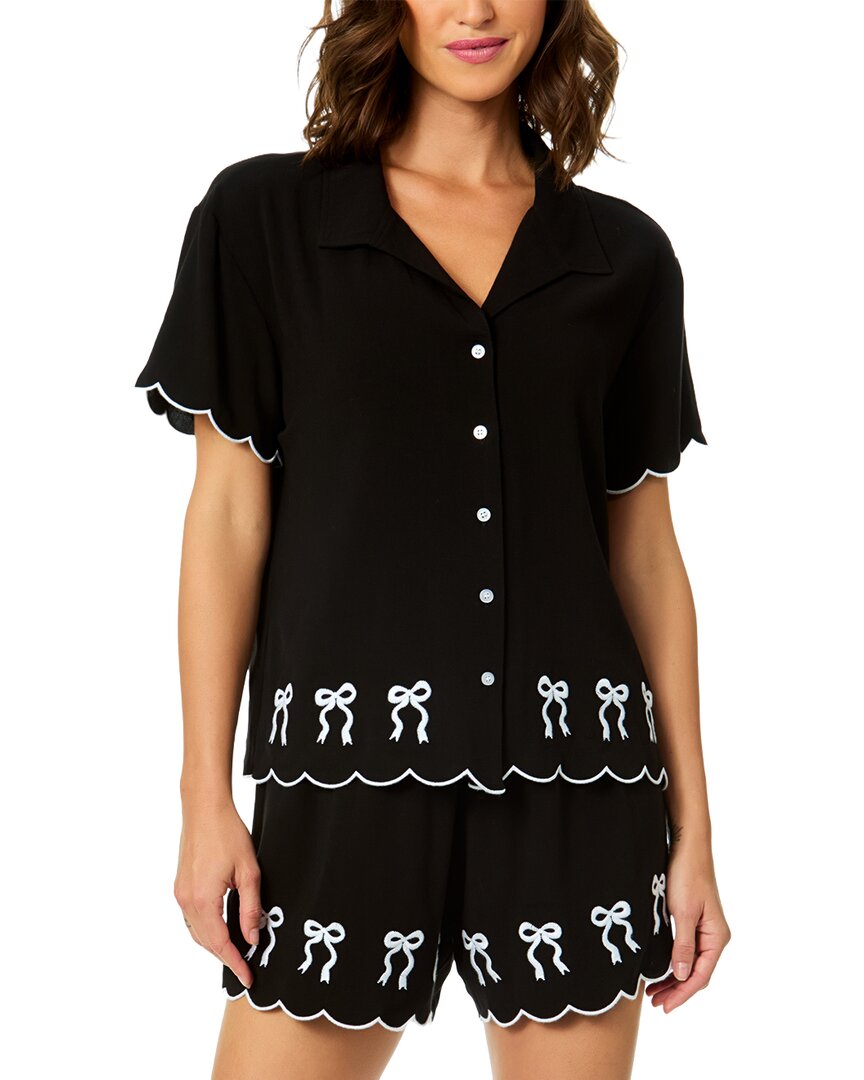 Cece Scalloped Embroidery Shirt