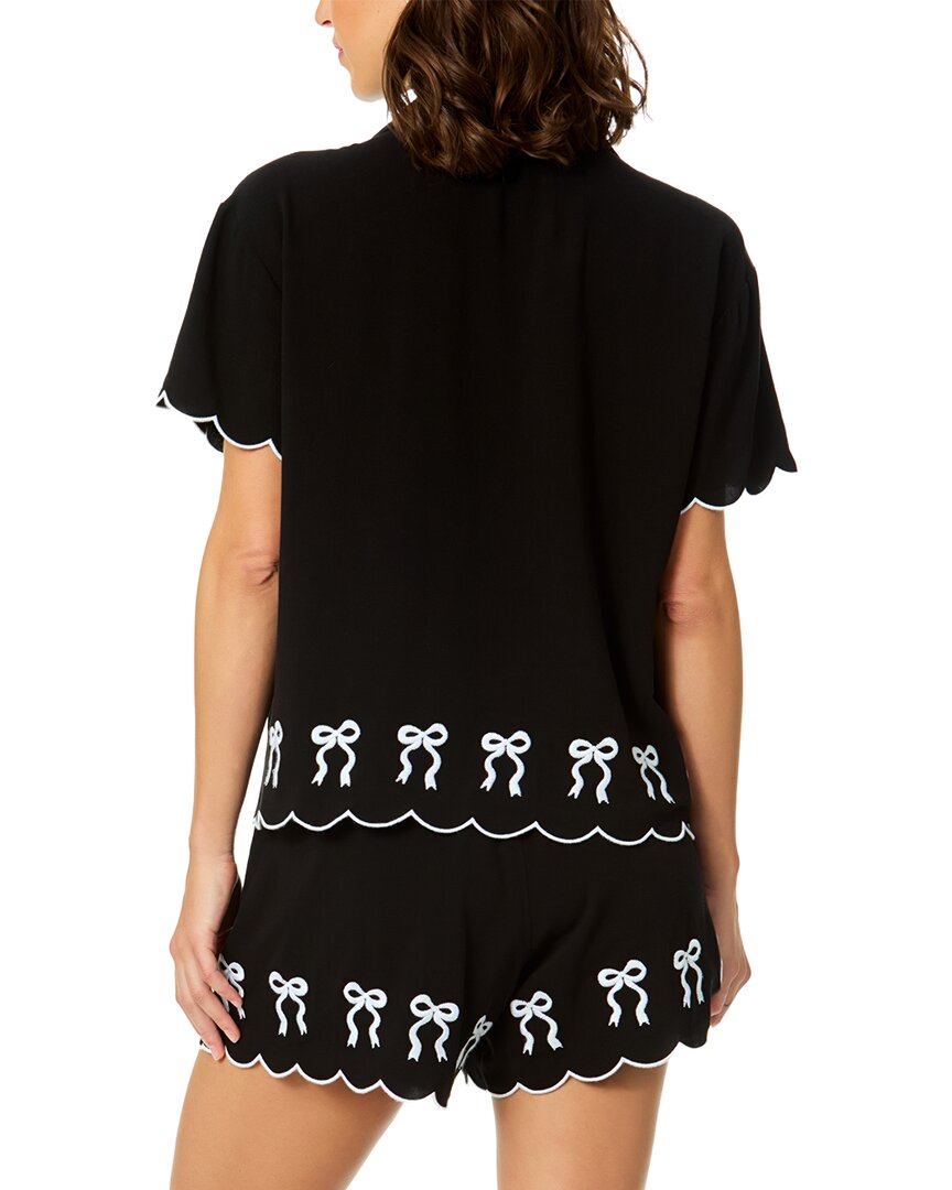 Cece Scalloped Embroidery Shirt