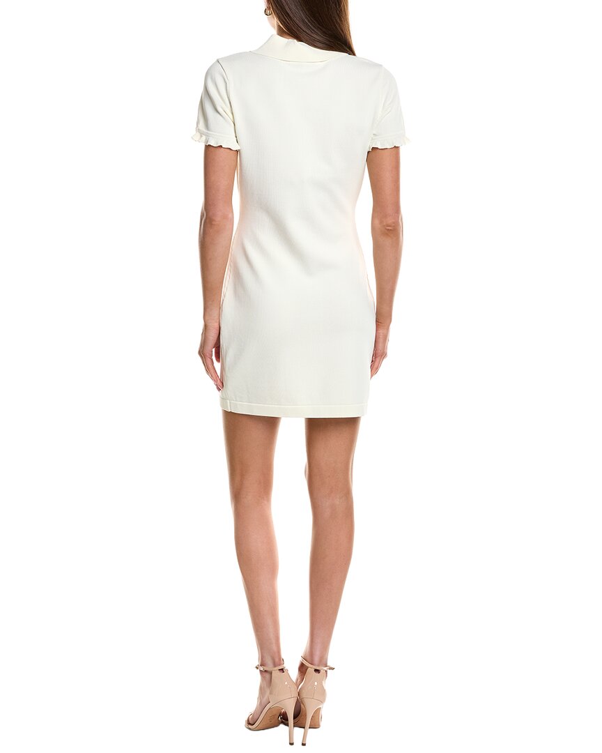 English Factory Ruffle Placket Knitted Mini Dress