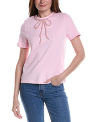 English Factory Beaded Bow T-Shirt
