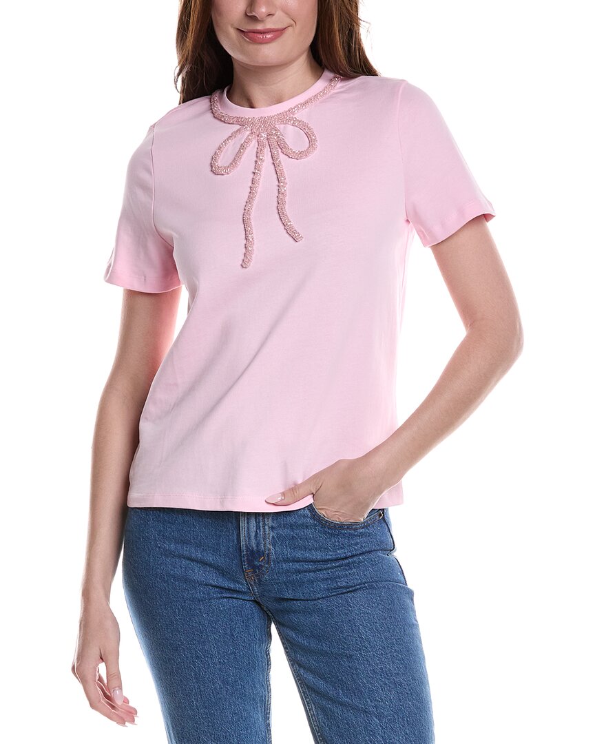 English Factory Beaded Bow T-Shirt