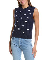 English Factory Heart Embroidery Wool-Blend Sweater Vest