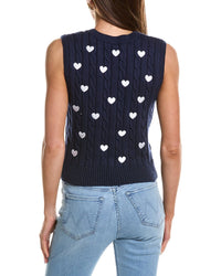 English Factory Heart Embroidery Wool-Blend Sweater Vest
