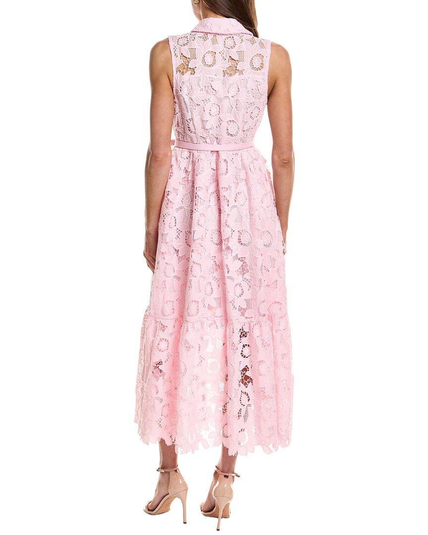 English Factory Sleeveless Lace Button Front Midi Dress