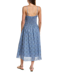English Factory Checked Smocked Midi Dress