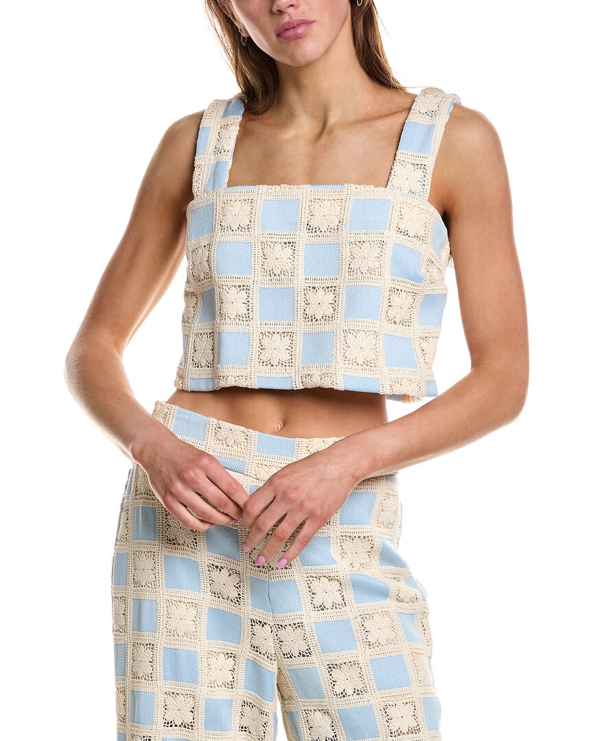 English Factory Crochet Sleeveless Top