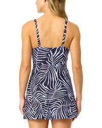 Anne Cole Surplice Twist Skirt Swimdress