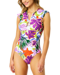 Anne Cole Flutter Zip Front Sun Suit