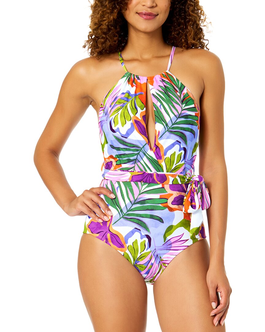 Anne Cole High Neck Plunge One-Piece