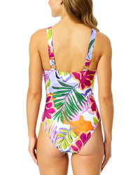 Anne Cole V-Neck Ring Front One-Piece