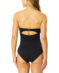 Anne Cole Strapless Colorblock Mesh One-Piece