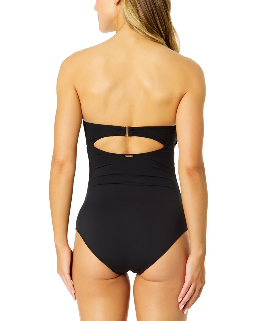 Anne Cole Strapless Colorblock Mesh One-Piece