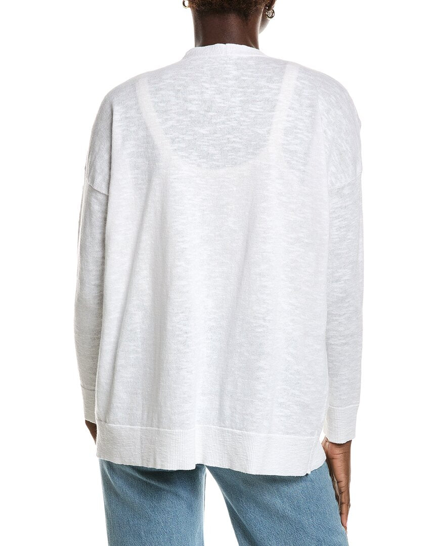 Eileen Fisher V-Neck Linen-Blend Cardigan