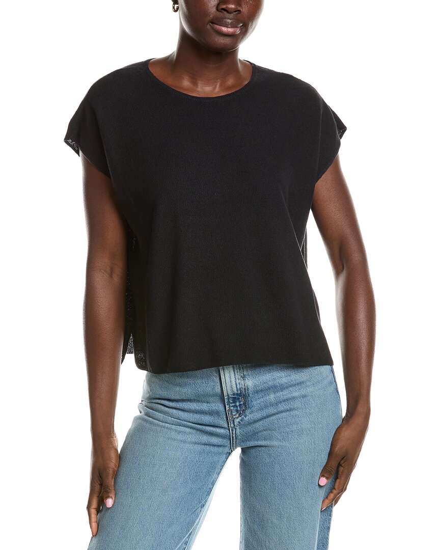 Eileen Fisher Crewneck Linen-Blend Boxy Sweater